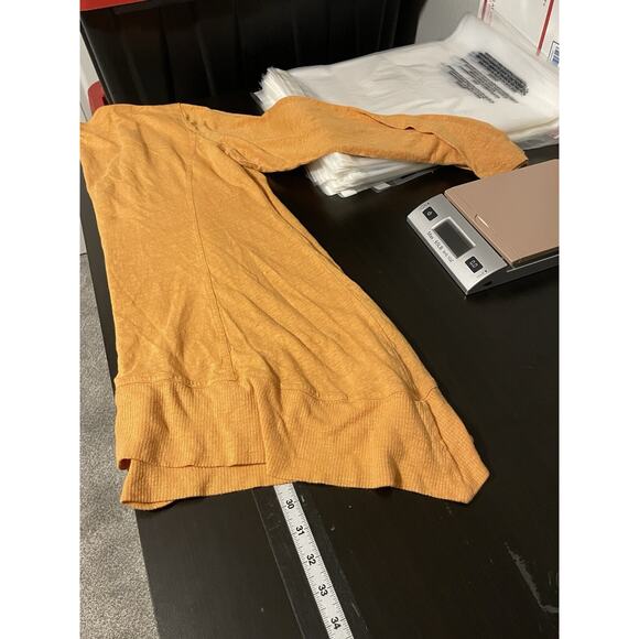 Eileen Fisher Womens Cardigan Size Medium Orange Linen Relaxed Minimalist Casual - Picture 6 of 7